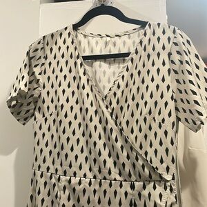 Size Small Black and White Midi Dress